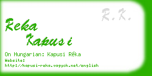 reka kapusi business card